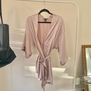 Victoria secret dust pink satin kimono XS